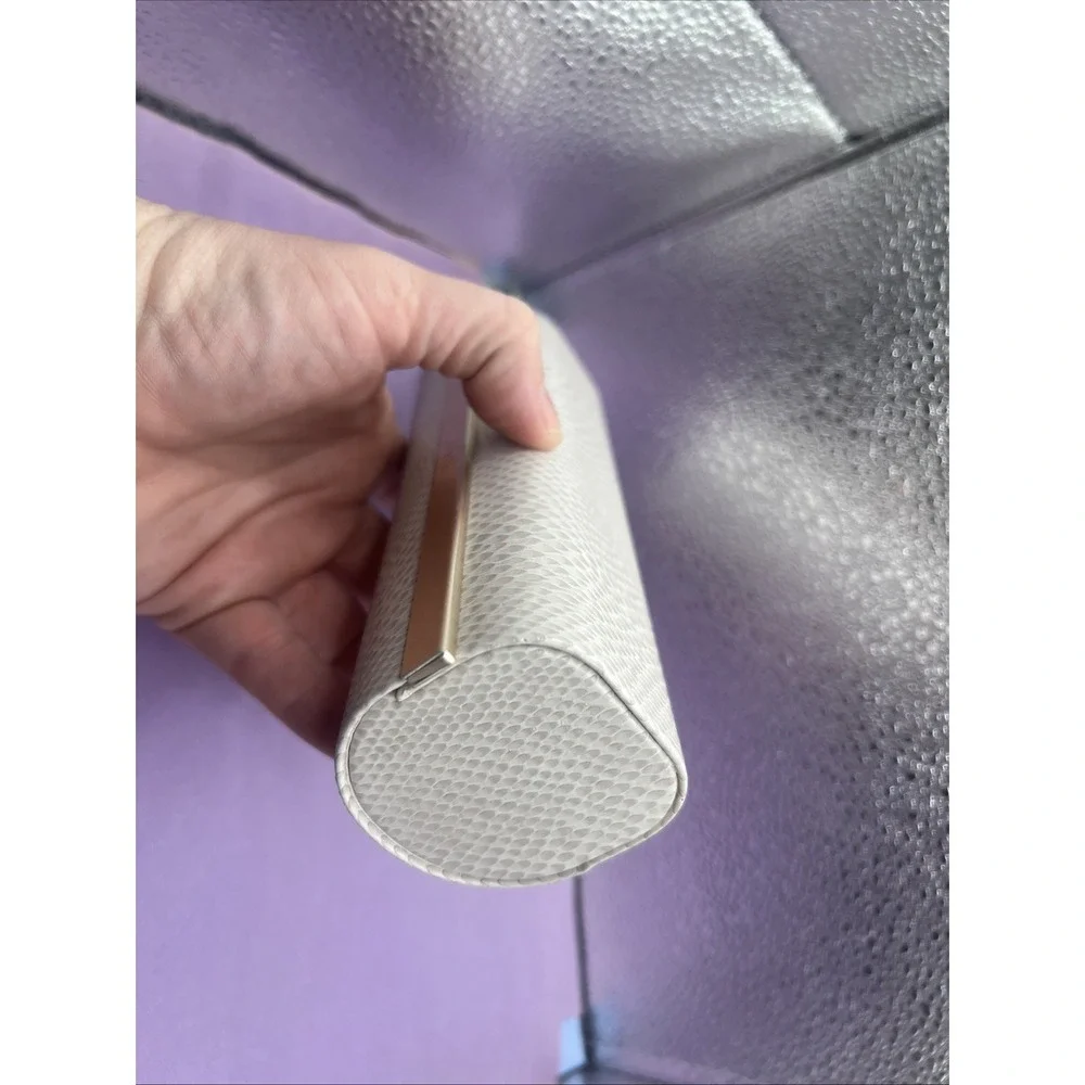 Jimmy Choo Faux Ivory Snakeskin Hard Glasses Sunglasses Case Only Men Women